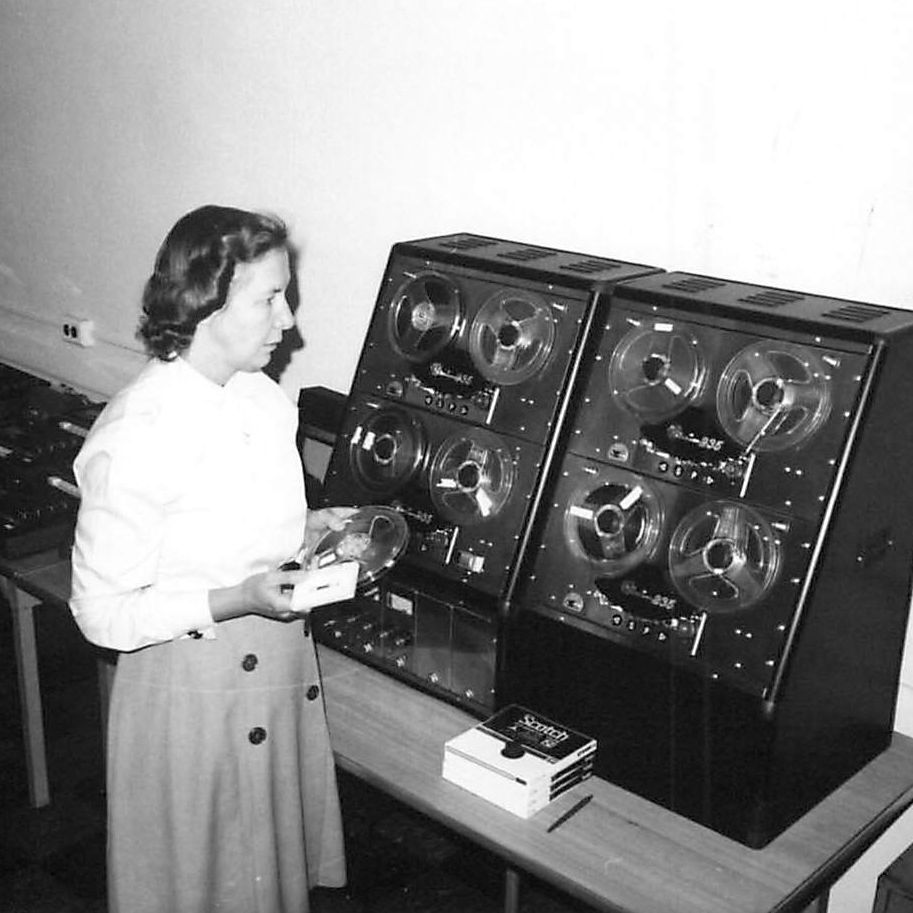 Cecilia Warner, a former employee, overlooking the audio department