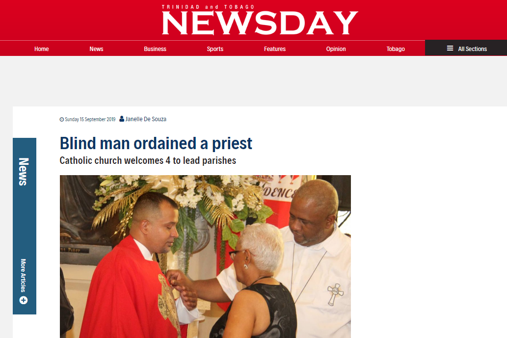 Father Mike pictured being vested while his mother looks on