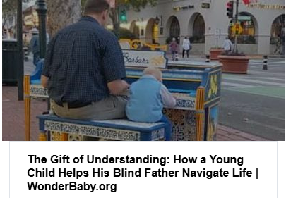 Our Board Member Skylar pictured with his young son Peter playing at a piano in open air